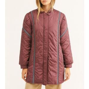 Ryan Scott Vintage 80s Mauve Quilted Puffer Jacket Women’s M Retro Winter Coat